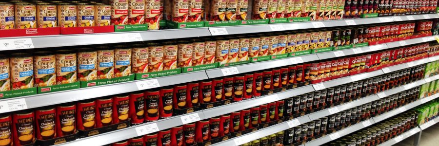 Products on a shelf